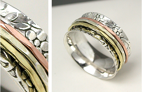 Hand made silver spinning rings from POM Boutique