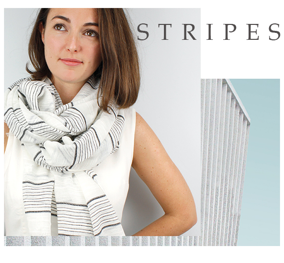POM Boutique striped scarves