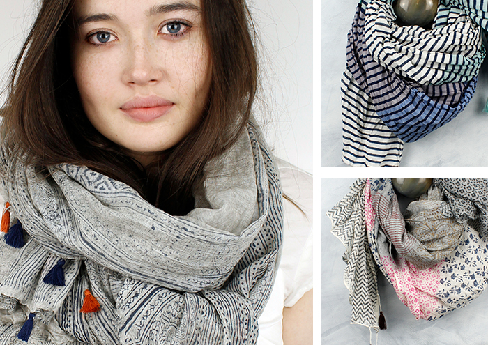 Cotton printed scarves from POM Boutique