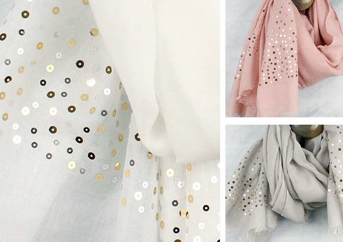 sequined scarves from POM Boutique